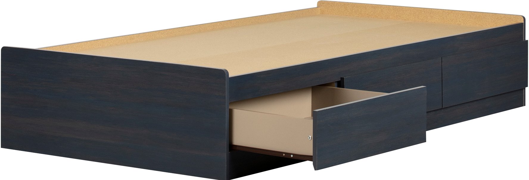 12710 Contemporary Blue Twin Storage Platform Bed - Navali-4