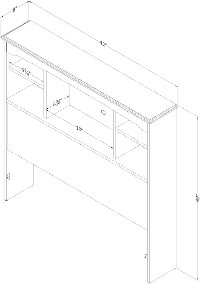 12714 Coastal Contemporary Seaside Pine Bookcase Headboard - Navali-6