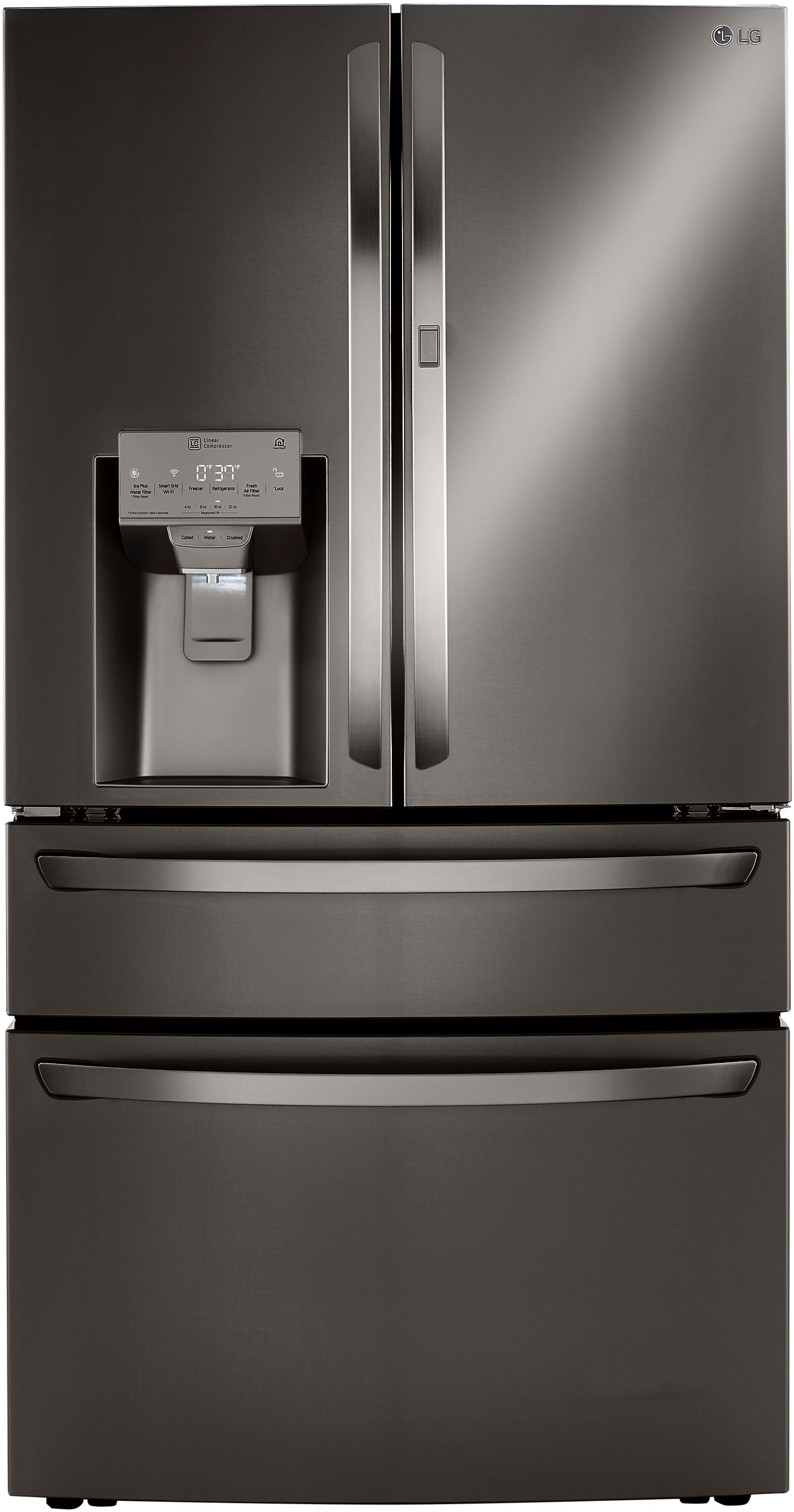LRMDS3006D LG 29.5 cu ft French Door in Door Smart Refrigerator with Craft Ice - 36 W Black Stainless Steel-1