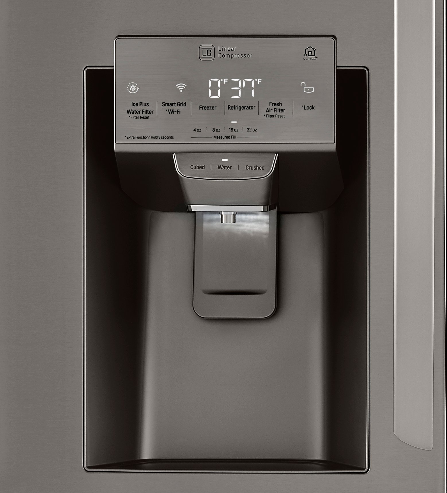 LRMDS3006D LG 29.5 cu ft French Door in Door Smart Refrigerator with Craft Ice - 36 W Black Stainless Steel-3