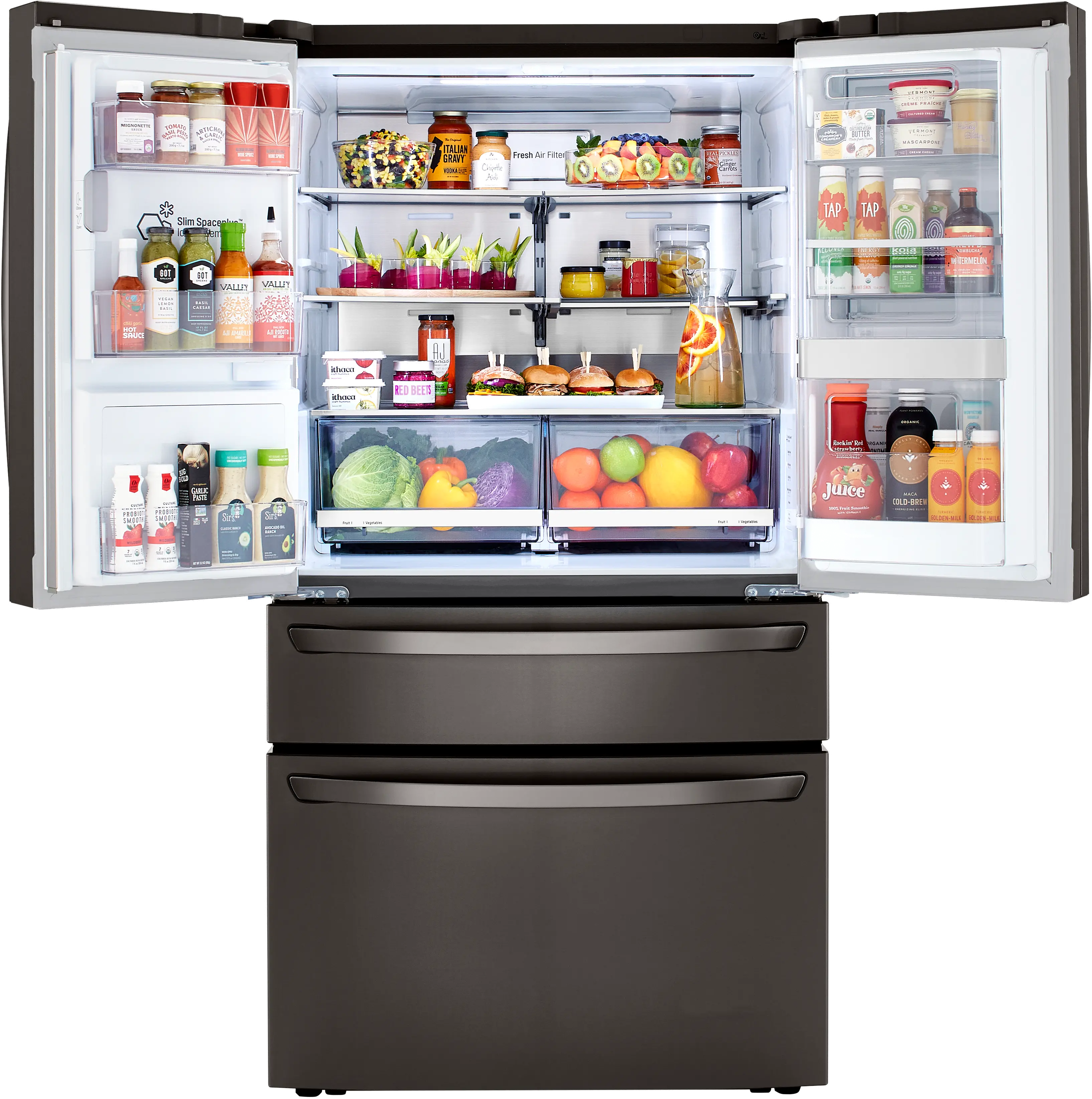 LRMDC2306D LG 22.5 cu ft French Door in Door Refrigerator - Counter Depth Black Stainless Steel-2