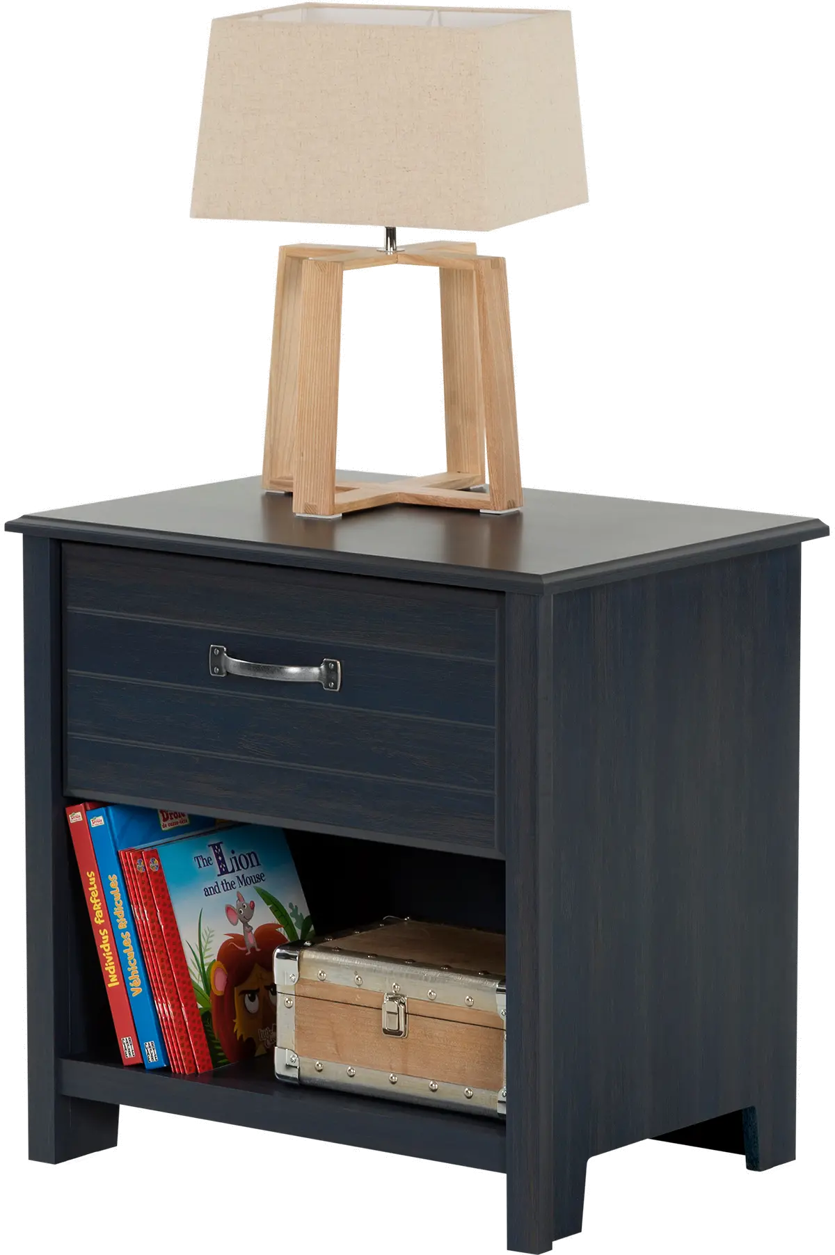 12725 Contemporary Blue Nightstand - Asten-4