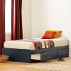 12726 Contemporary Blue Twin Storage Platform Bed - Asten