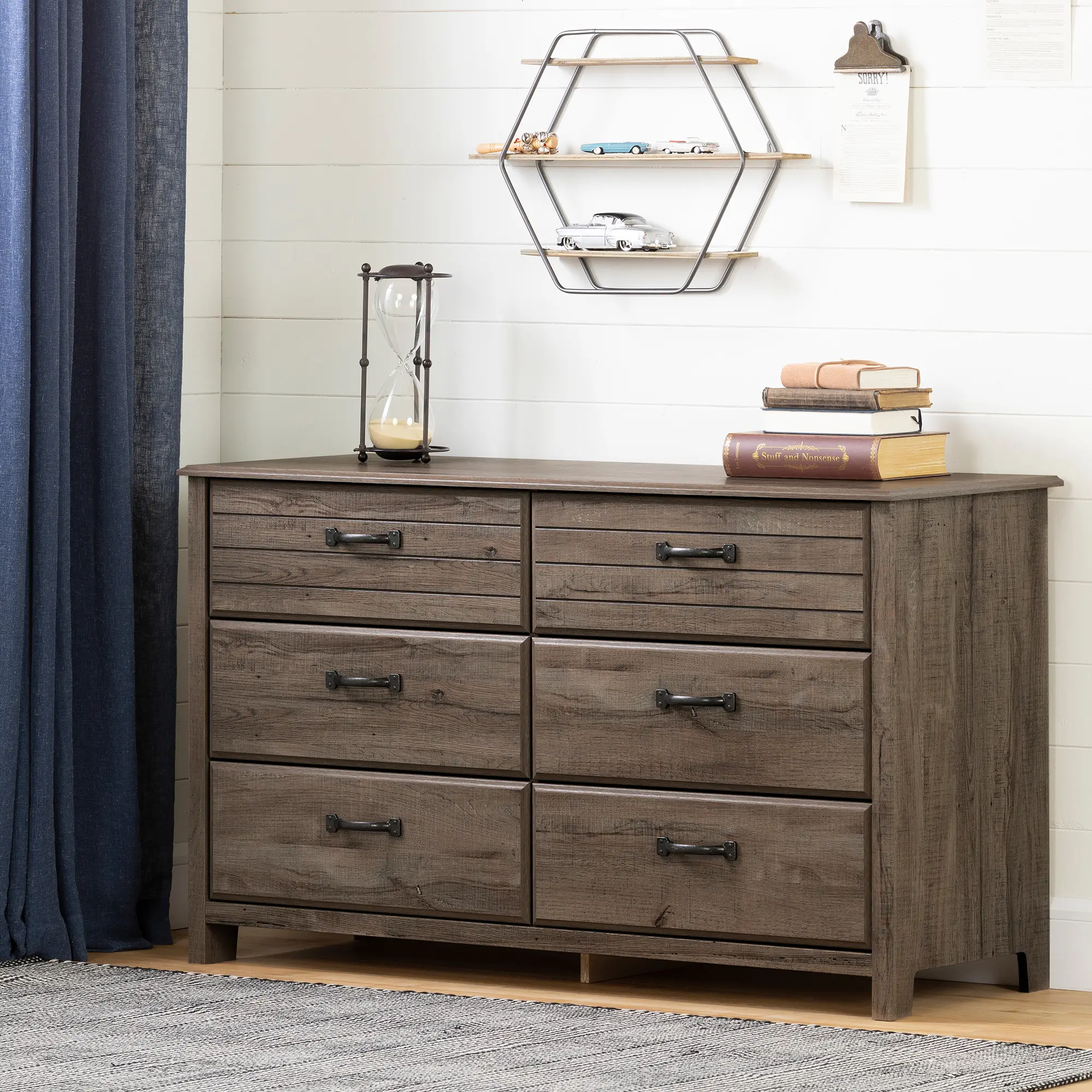 12730 Contemporary Fall Oak Dresser - Asten-1
