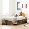 12733 Contemporary Fall Oak Twin Storage Platform Bed - Asten