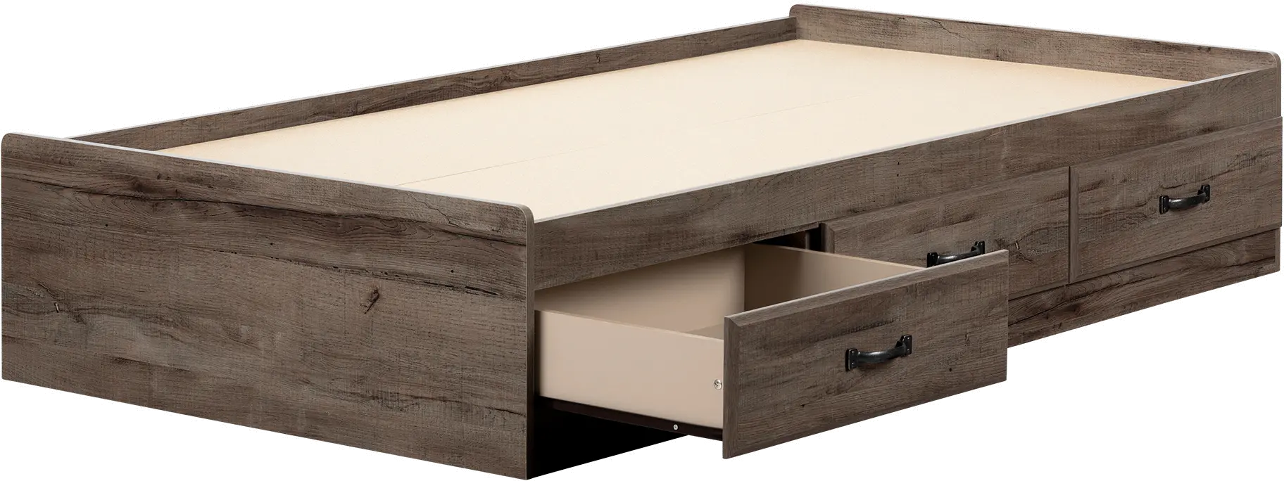 12733 Contemporary Fall Oak Twin Storage Platform Bed - Asten-4