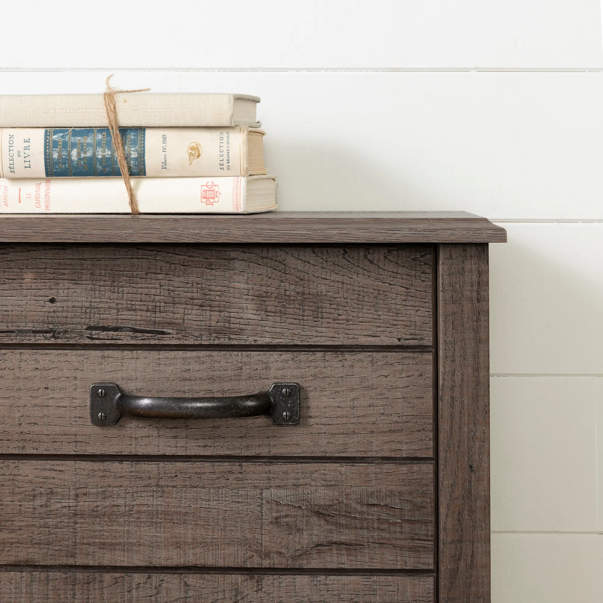 12734 Rustic Fall Oak Twin Bookcase Headboard - Asten-3