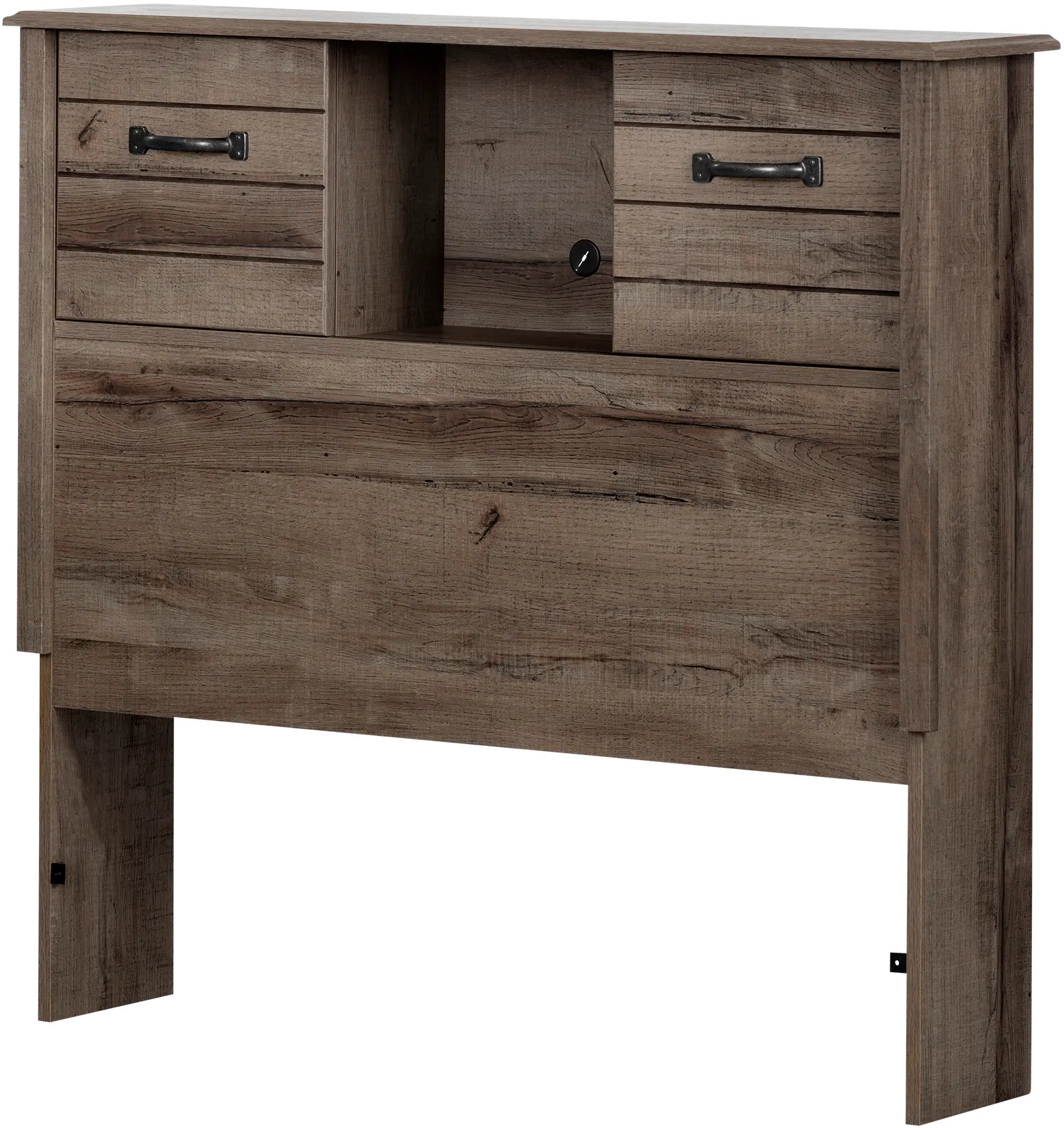 12734 Rustic Fall Oak Twin Bookcase Headboard - Asten-4