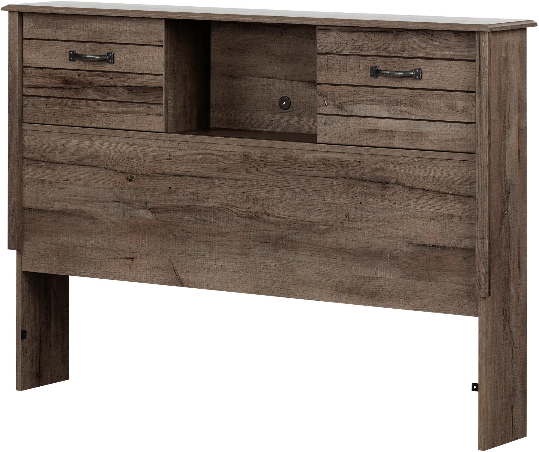 12735 Rustic Fall Oak Full Bookcase Headboard - Asten-2