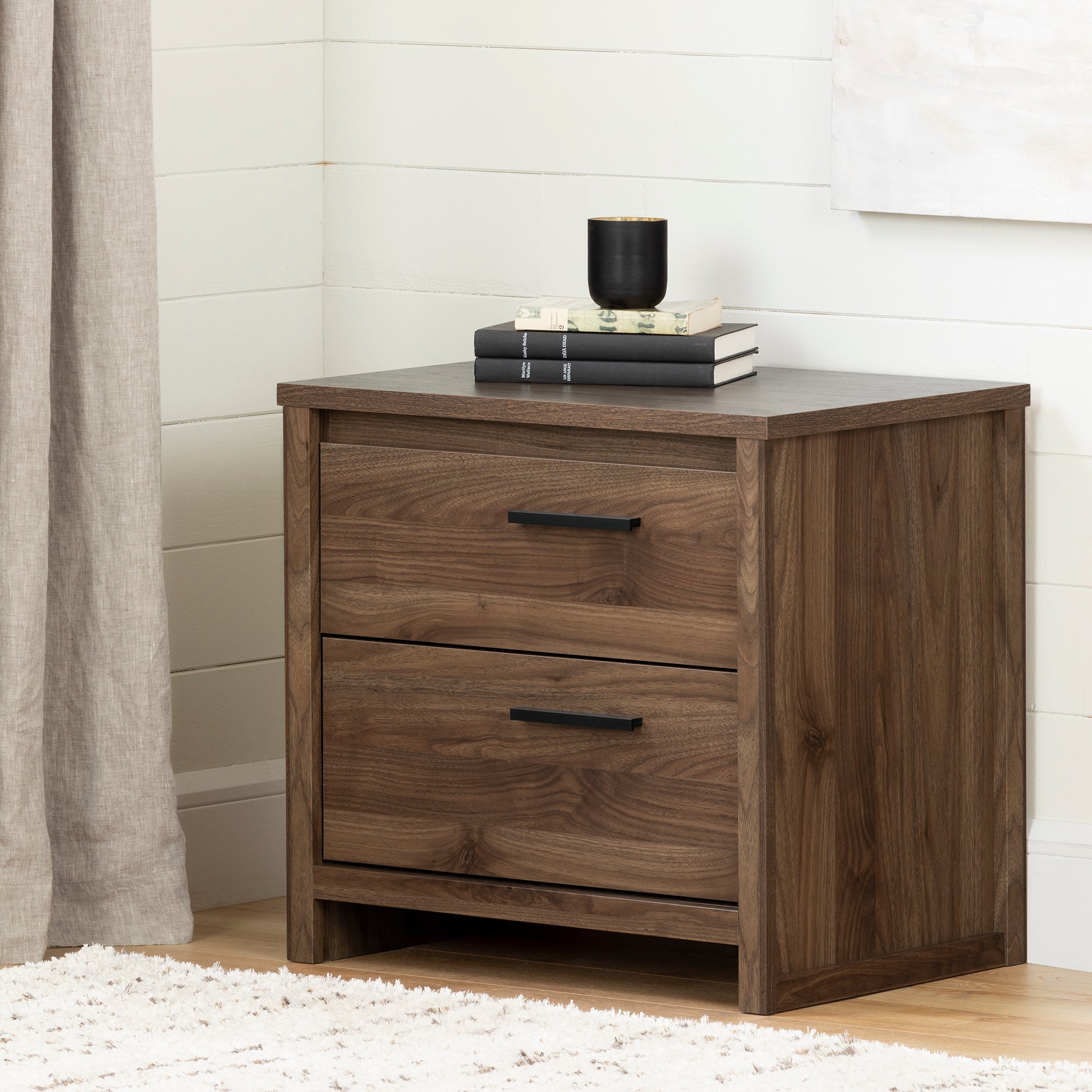 12746 Modern Natural Walnut Nightstand - Lensky-1