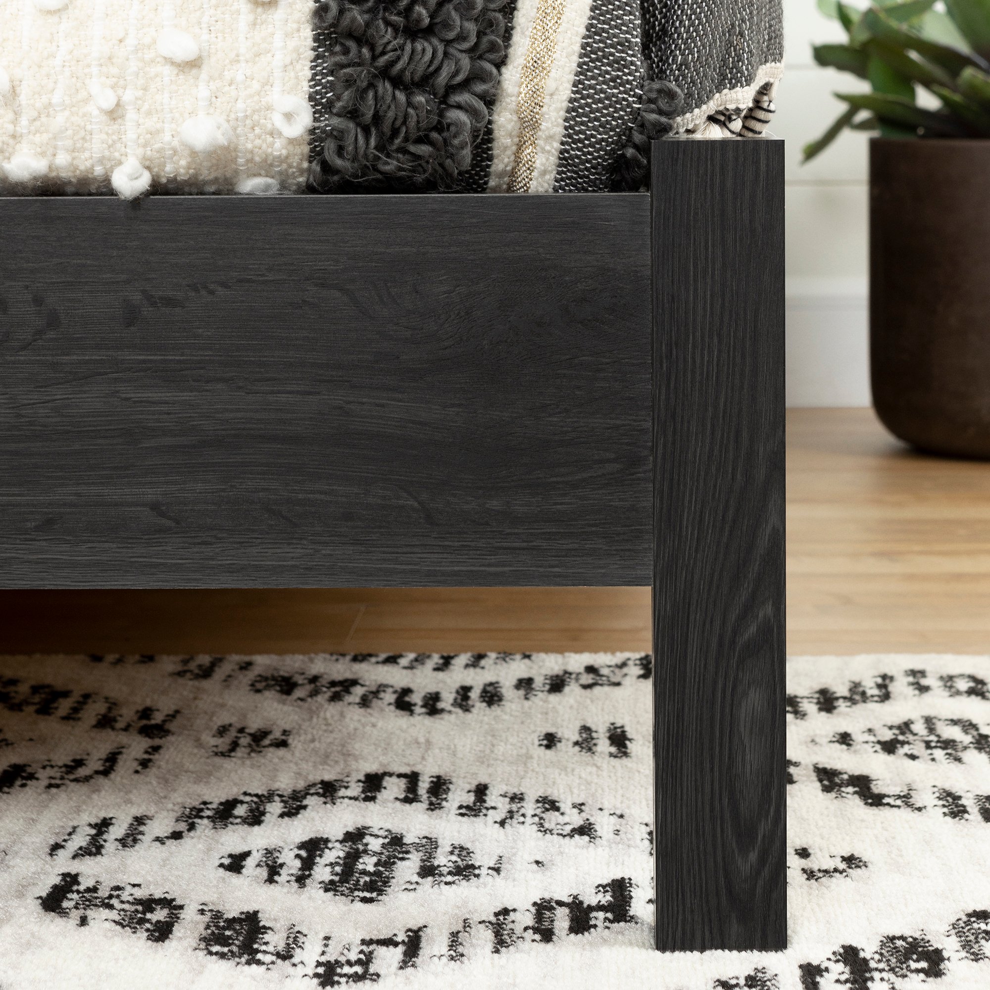 12749 Modern Gray Oak Queen Platform Bed - Lensky-2