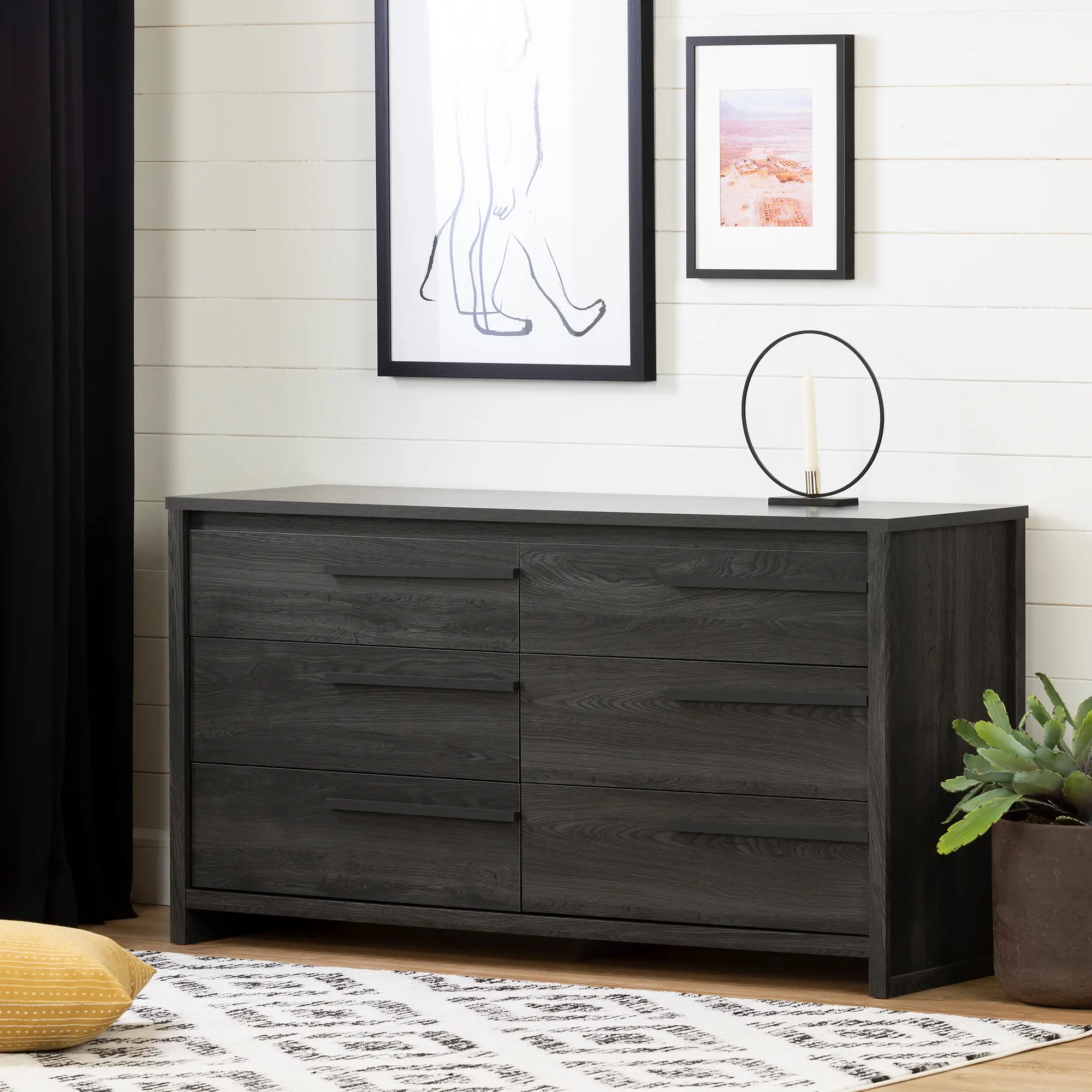 12750 Modern Gray Oak Dresser - Lensky-1