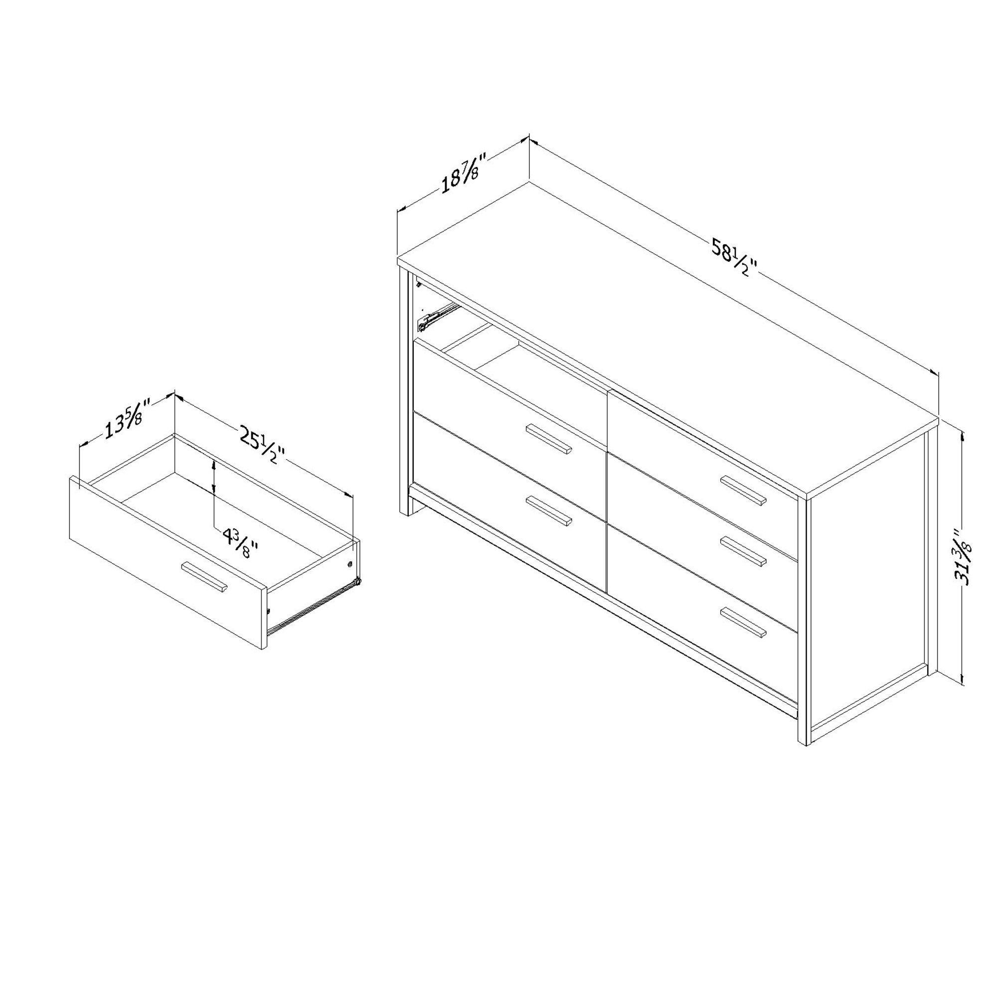 12750 Modern Gray Oak Dresser - Lensky-7