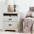 12757 Lilak Cottage Winter Oak White Nightstand - South Shore