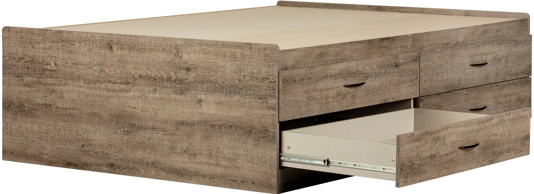 12953 Weathered Oak Full Storage Bed with 4 Drawers - Step One-5