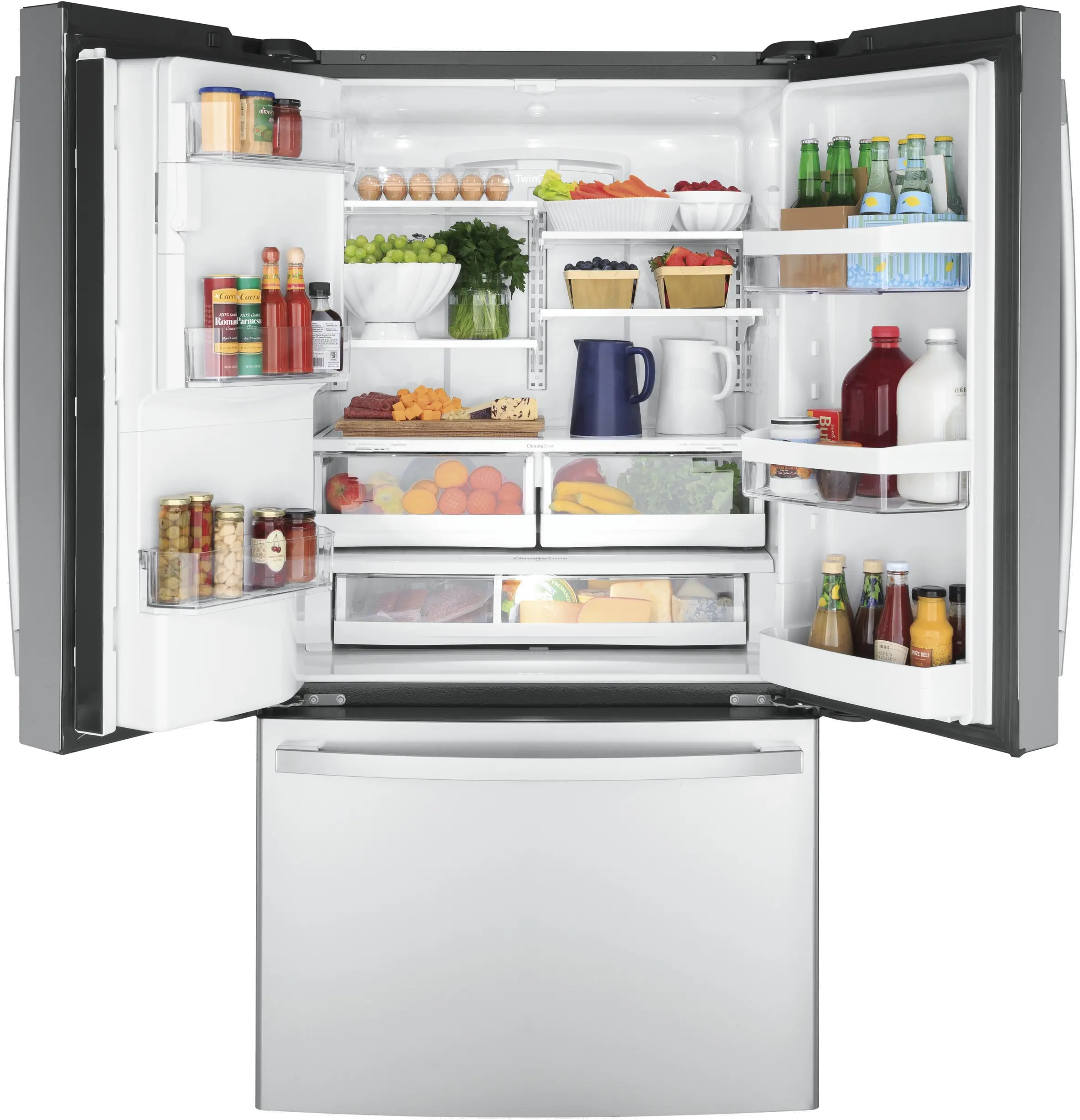 GYE22GYNFS GE 22.08 cu ft French Door Refrigerator - Counter Depth Stainless Steel-2