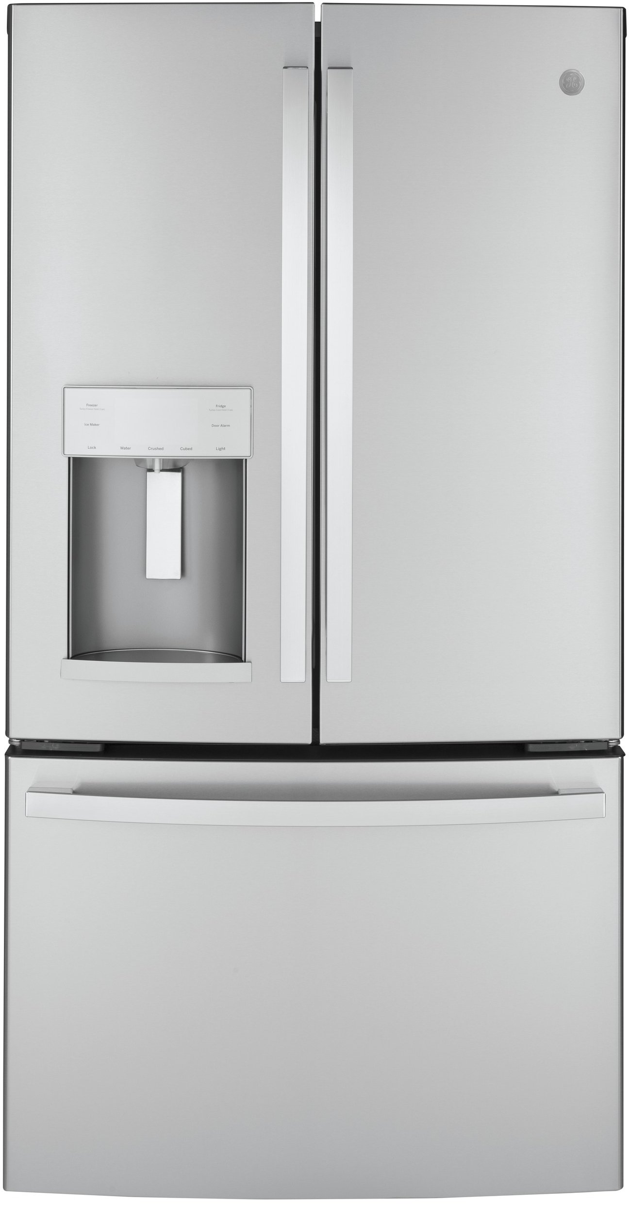 GYE22GYNFS GE 36 Inch French Door Smart Refrigerator - 22.08 cu. ft. Counter Depth, Fingerprint Resistant Stainless Steel-1