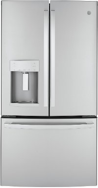 GYE22GYNFS GE 36 Inch French Door Smart Refrigerator - 22.08 cu. ft. Counter Depth, Fingerprint Resistant Stainless Steel