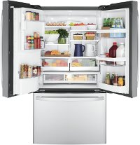 GYE22GYNFS GE 36 Inch French Door Smart Refrigerator - 22.08 cu. ft. Counter Depth, Fingerprint Resistant Stainless Steel-2