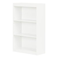 7250766C Pure White 3-Shelf Bookcase - Axess-2