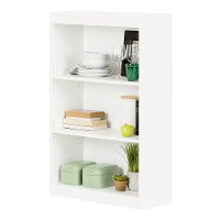 7250766C Pure White 3-Shelf Bookcase - Axess-4