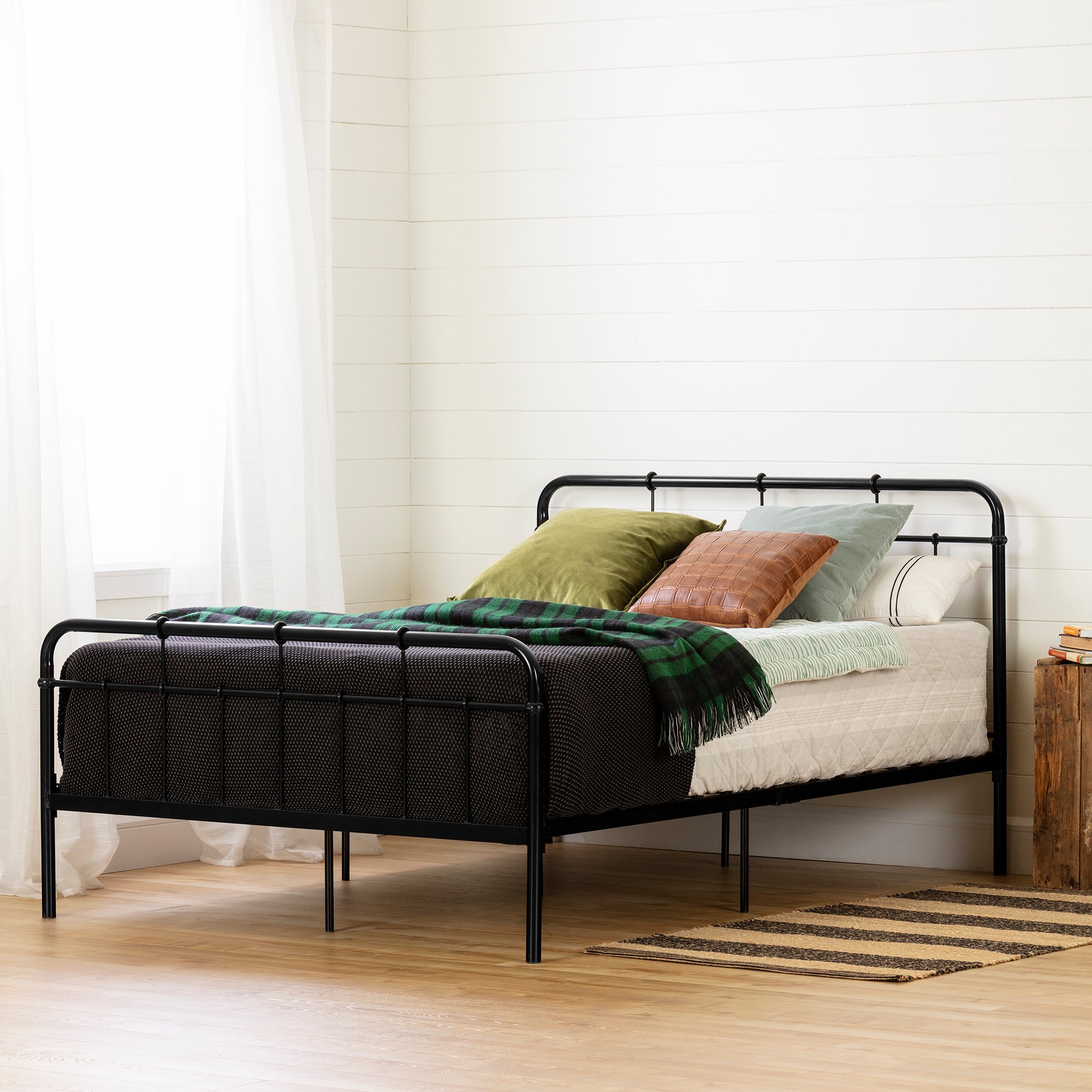 12773 Industrial Black Full Metal Bed - Hankel-1
