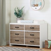 12502 Weathered Oak and White Changing Table - Hankel