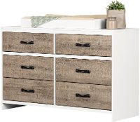 12502 Weathered Oak and White Changing Table - Hankel-4