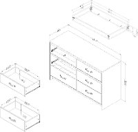 12502 Weathered Oak and White Changing Table - Hankel-8