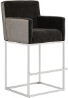 Faux Leather and Chrome Bar Stool - Modern Eclectic