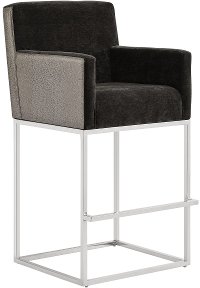 Faux Leather and Chrome Bar Stool - Modern Eclectic