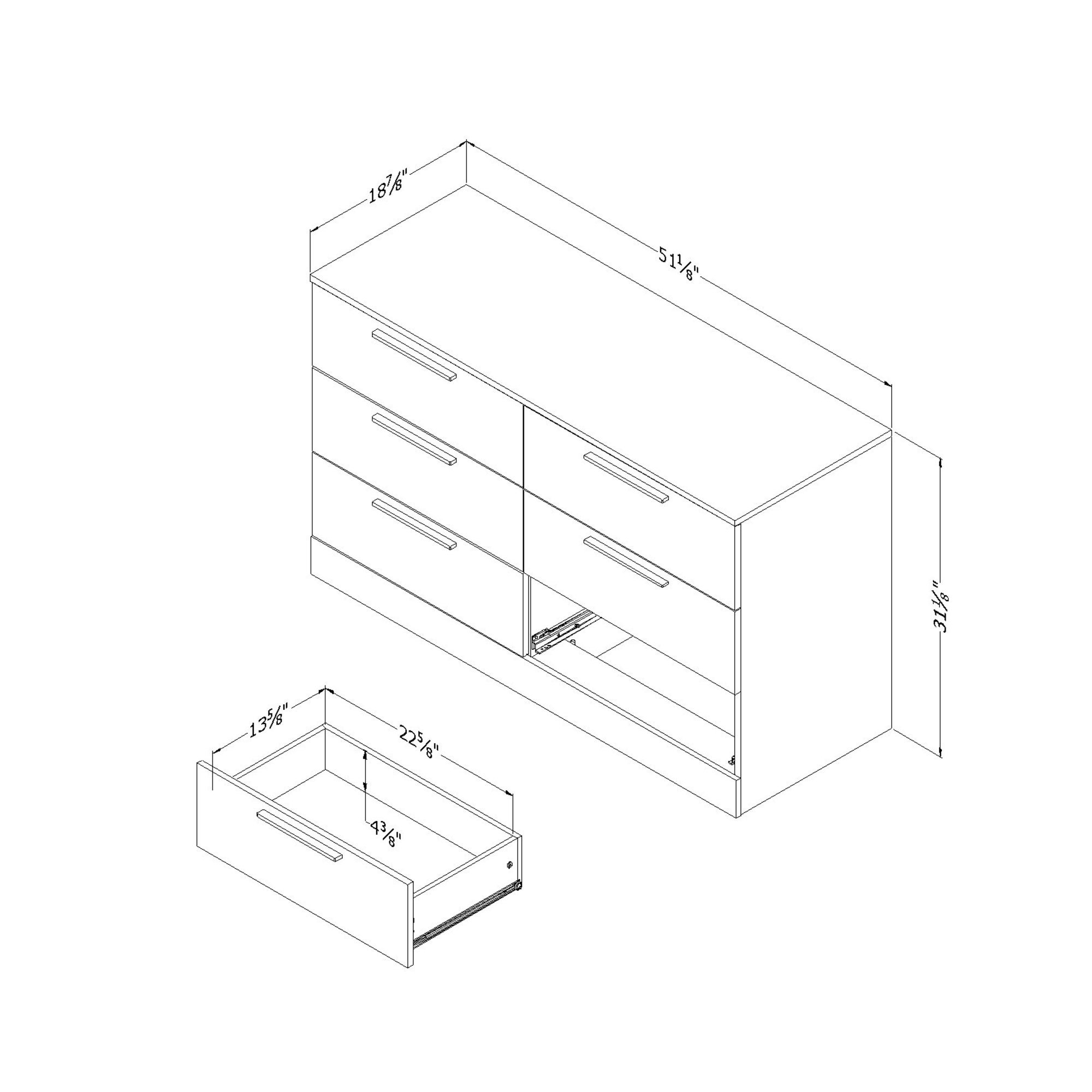 12987 Winter Oak White Oak 6-Drawer Dresser - Step One Essential-6
