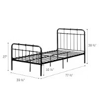 12897 Industrial Black Twin Metal Platform Bed - Versa-6
