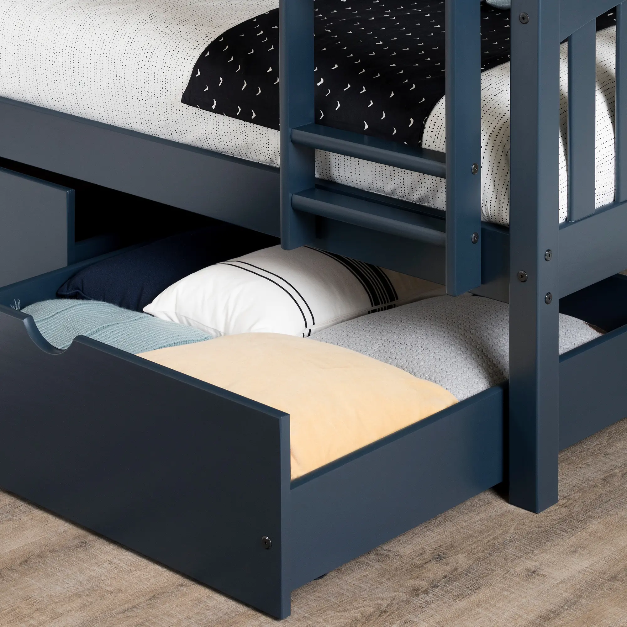 12729 Blue Twin over Twin Bunk Bed with Drawers - Asten-3