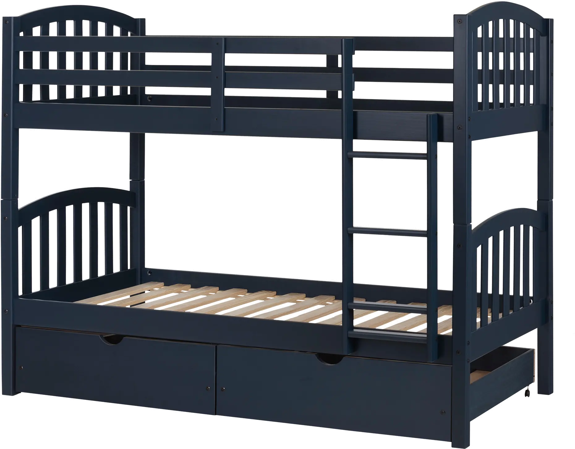 12729 Blue Twin over Twin Bunk Bed with Drawers - Asten-4