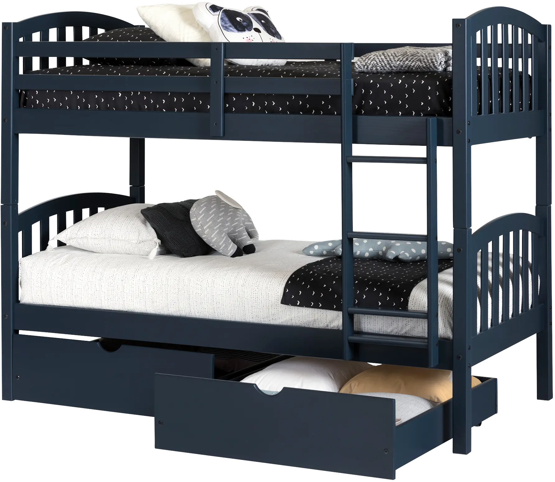 12729 Blue Twin over Twin Bunk Bed with Drawers - Asten-5