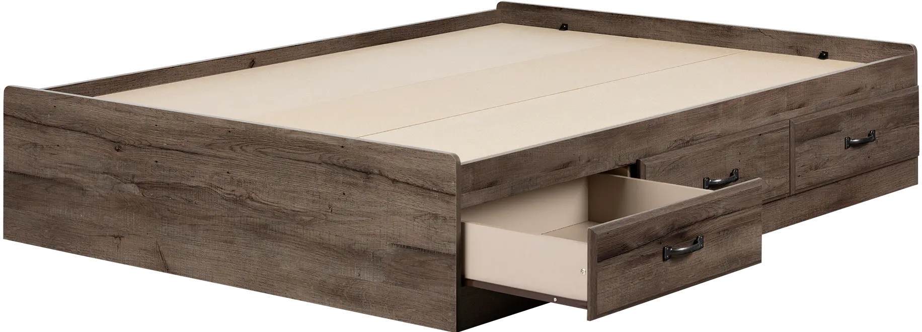12736 Contemporary Fall Oak Full Storage Platform Bed - Asten-4