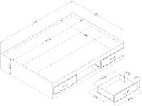 12736 Contemporary Fall Oak Full Storage Platform Bed - Asten-7