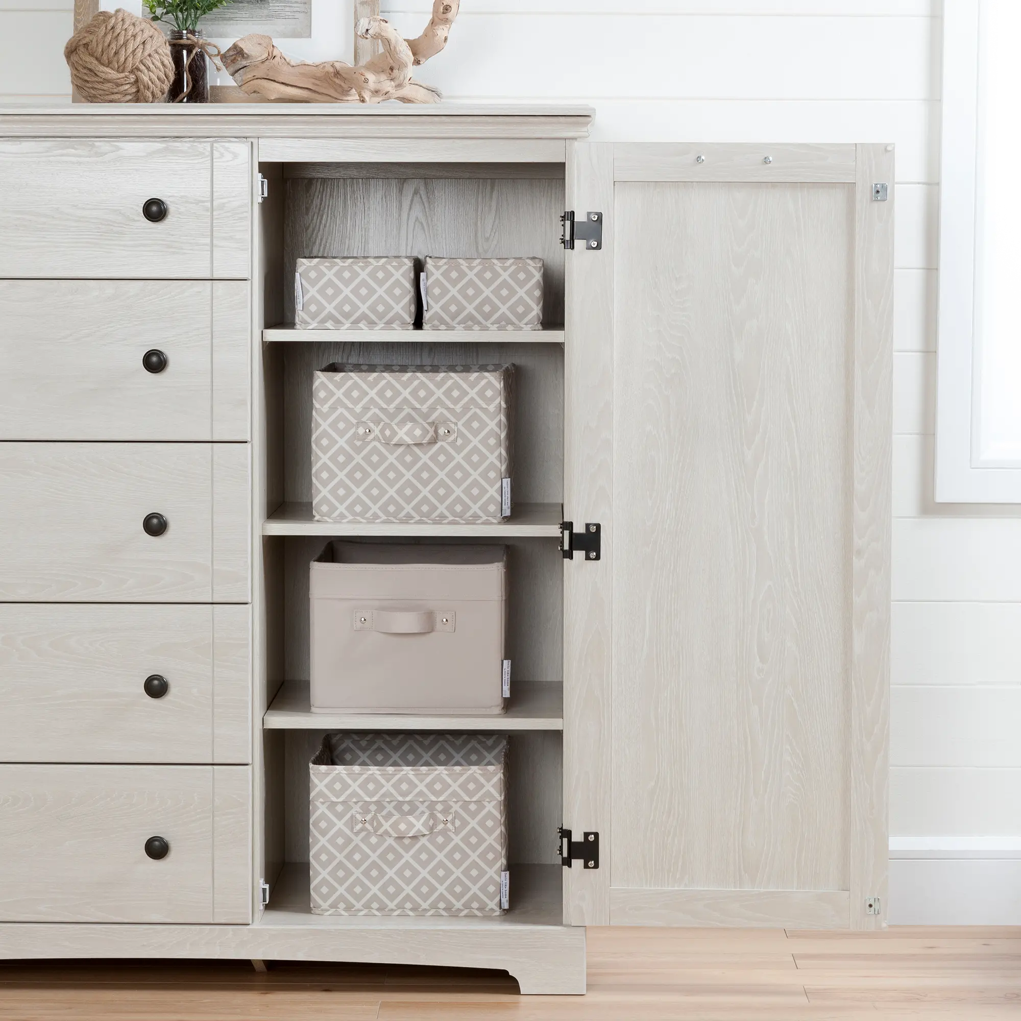 12756 Winter Oak White Door Chest with Drawers - Lilak-2