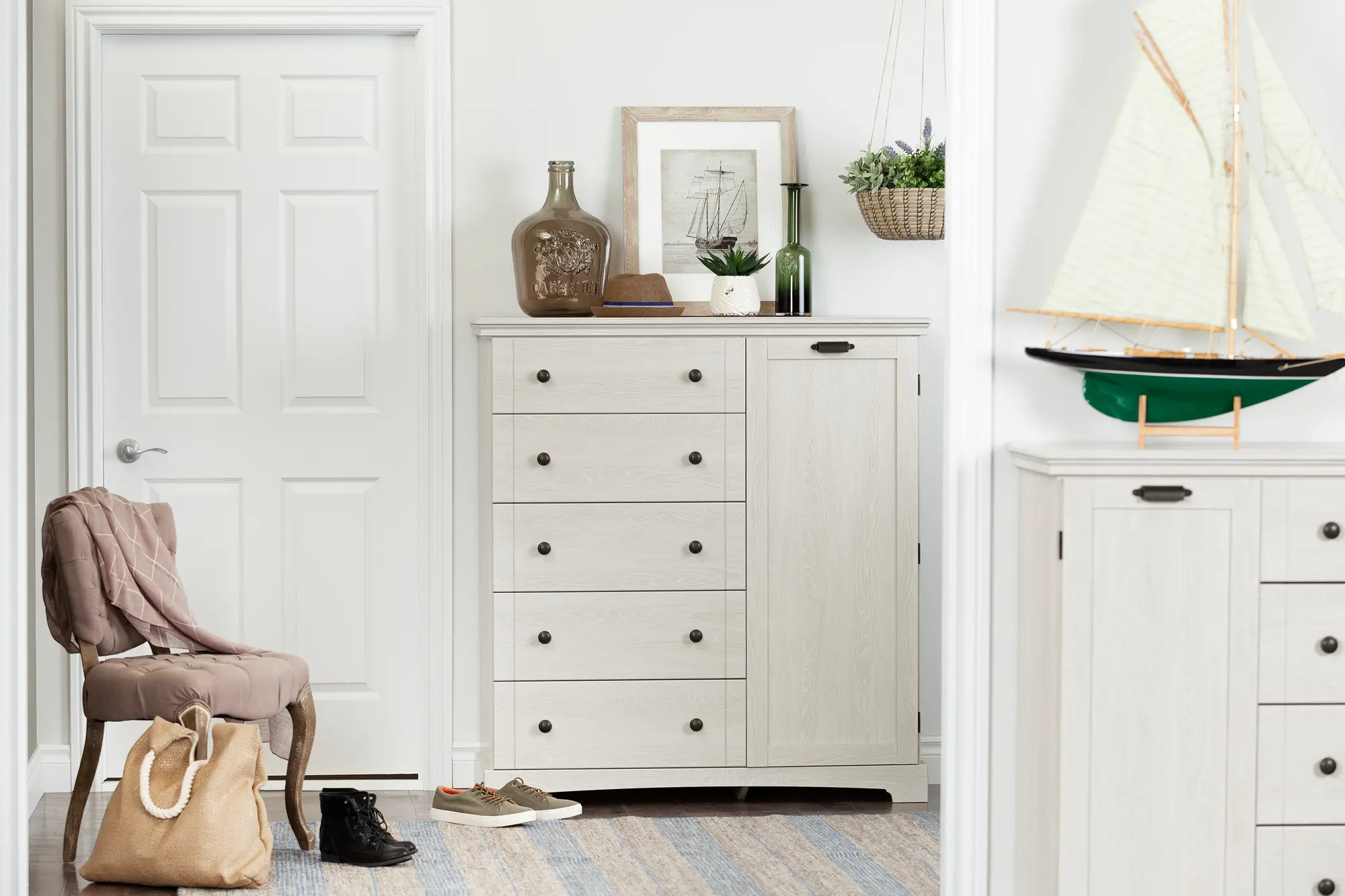 12756 Winter Oak White Door Chest with Drawers - Lilak-3