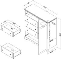 12756 Winter Oak White Door Chest with Drawers - Lilak-8