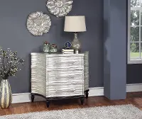 Contemporary Ridgeway Silver 3 Drawer Accent Chest