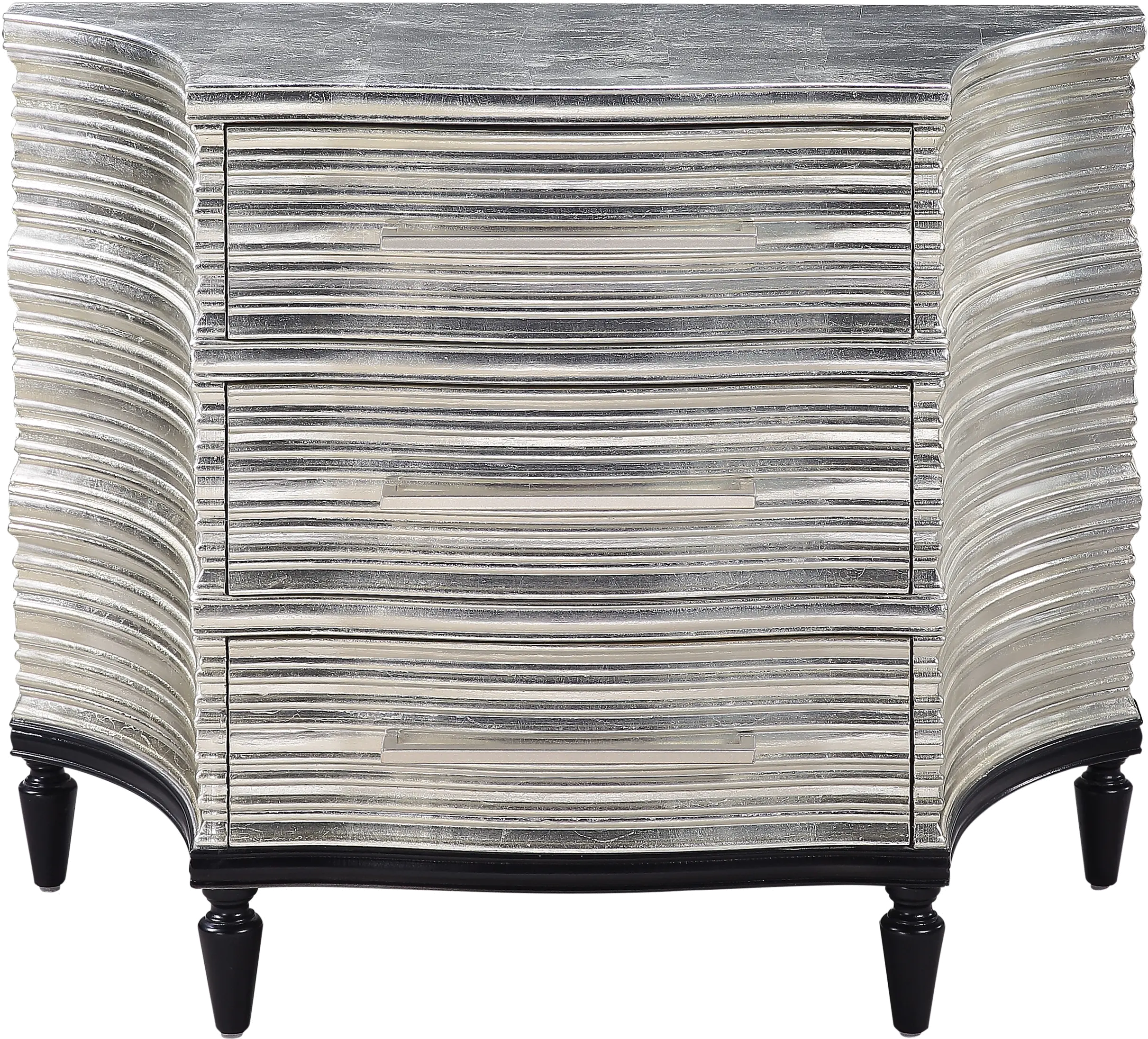 Contemporary Ridgeway Silver 3 Drawer Accent Chest-2