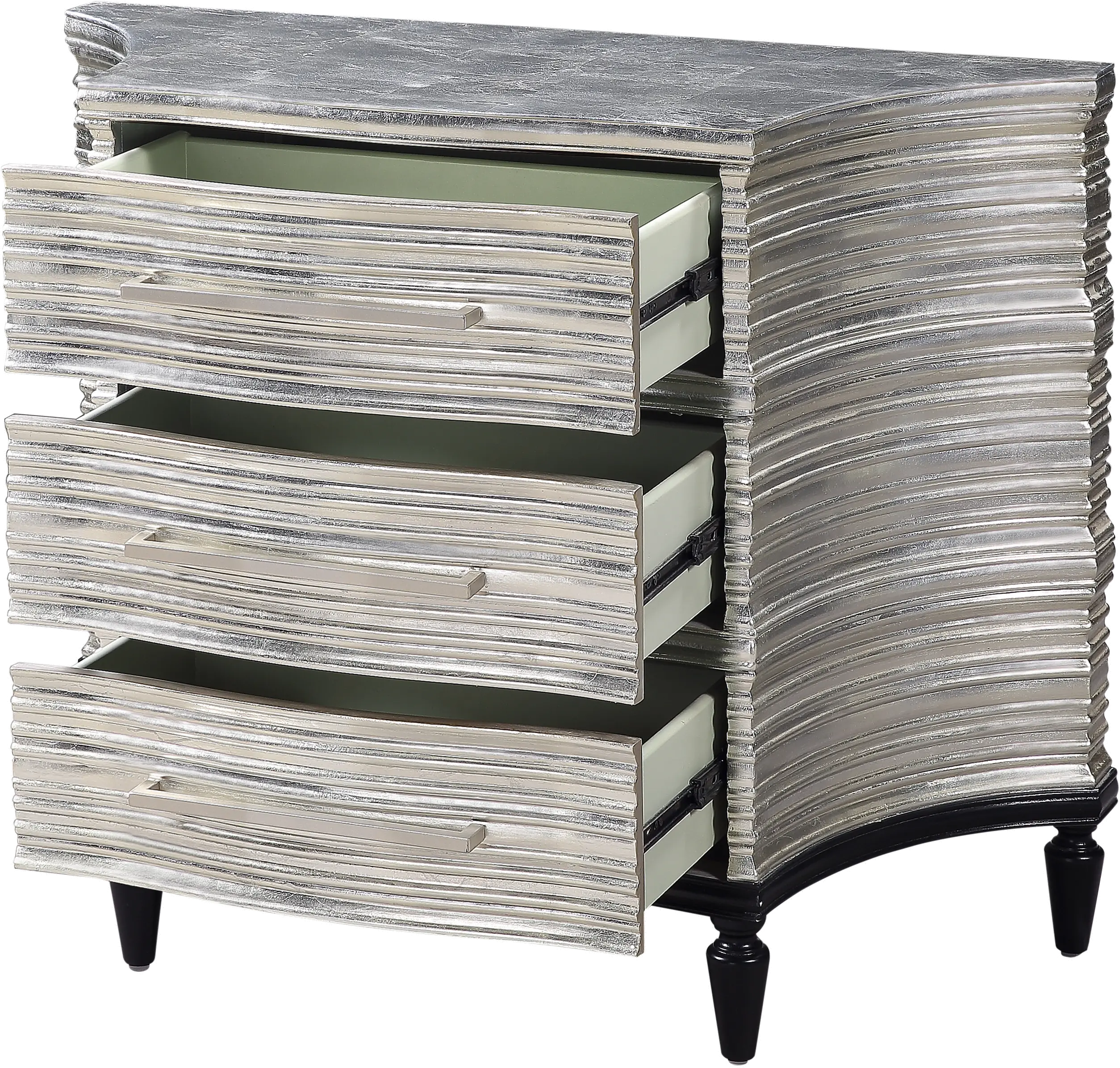 Contemporary Ridgeway Silver 3 Drawer Accent Chest-5