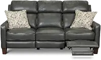 Madrid Smoke Dark Gray Leather Power Reclining Sofa