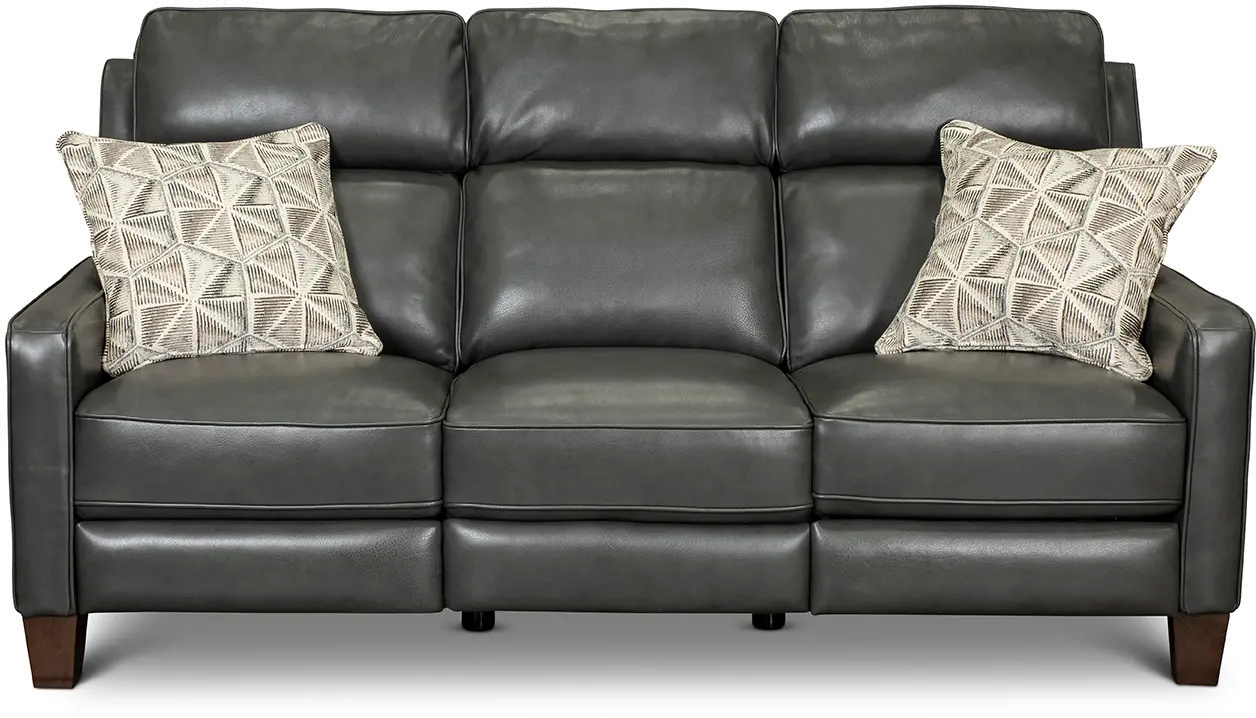 Madrid Smoke Dark Gray Leather Power Reclining Sofa-2