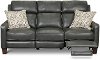 Smoke Dark Gray Leather Power Reclining Sofa - Madrid
