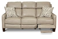 Madrid Taupe Leather Power Reclining Sofa