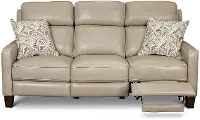 Madrid Taupe Leather Power Reclining Sofa