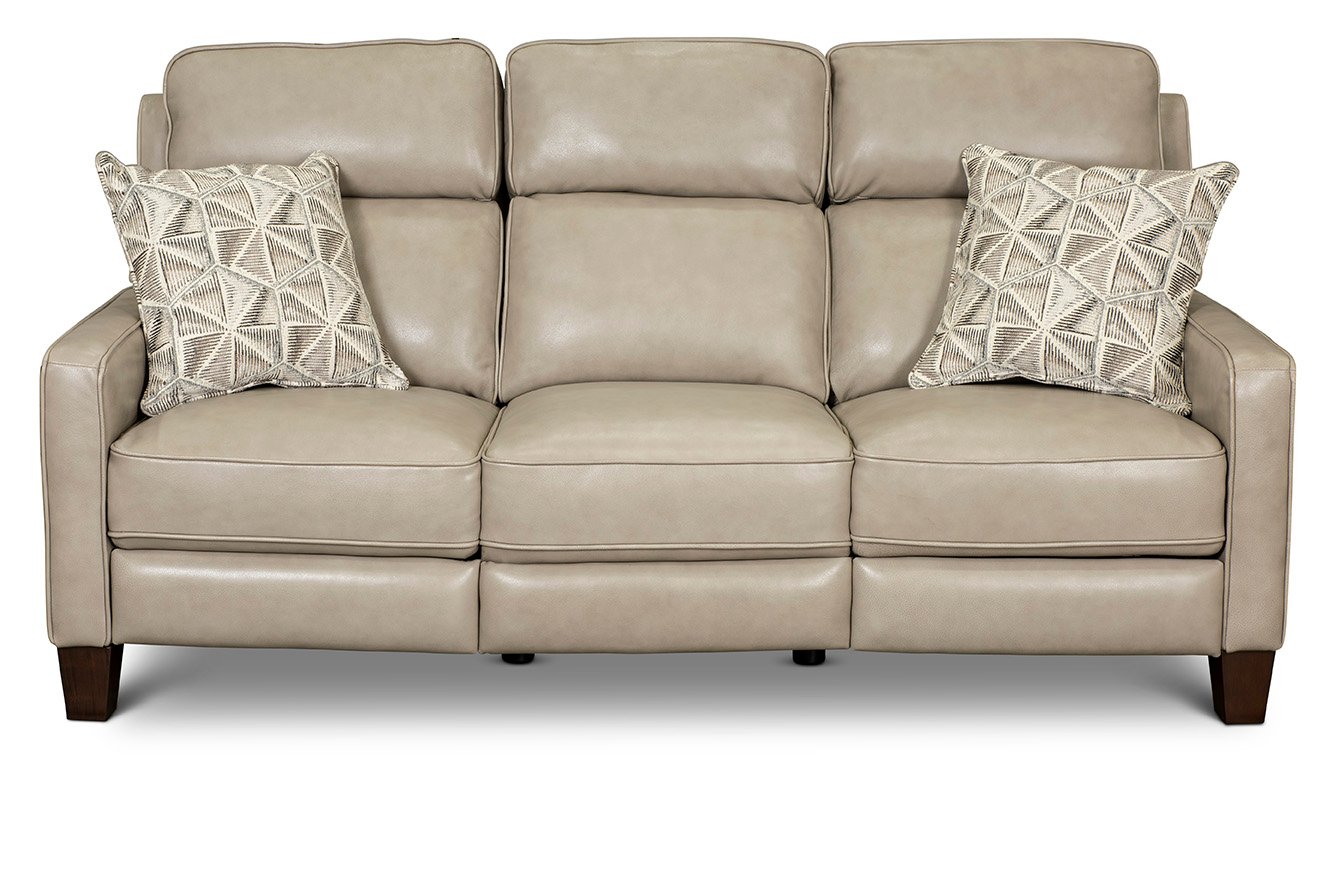 Madrid Taupe Leather Power Reclining Sofa-2